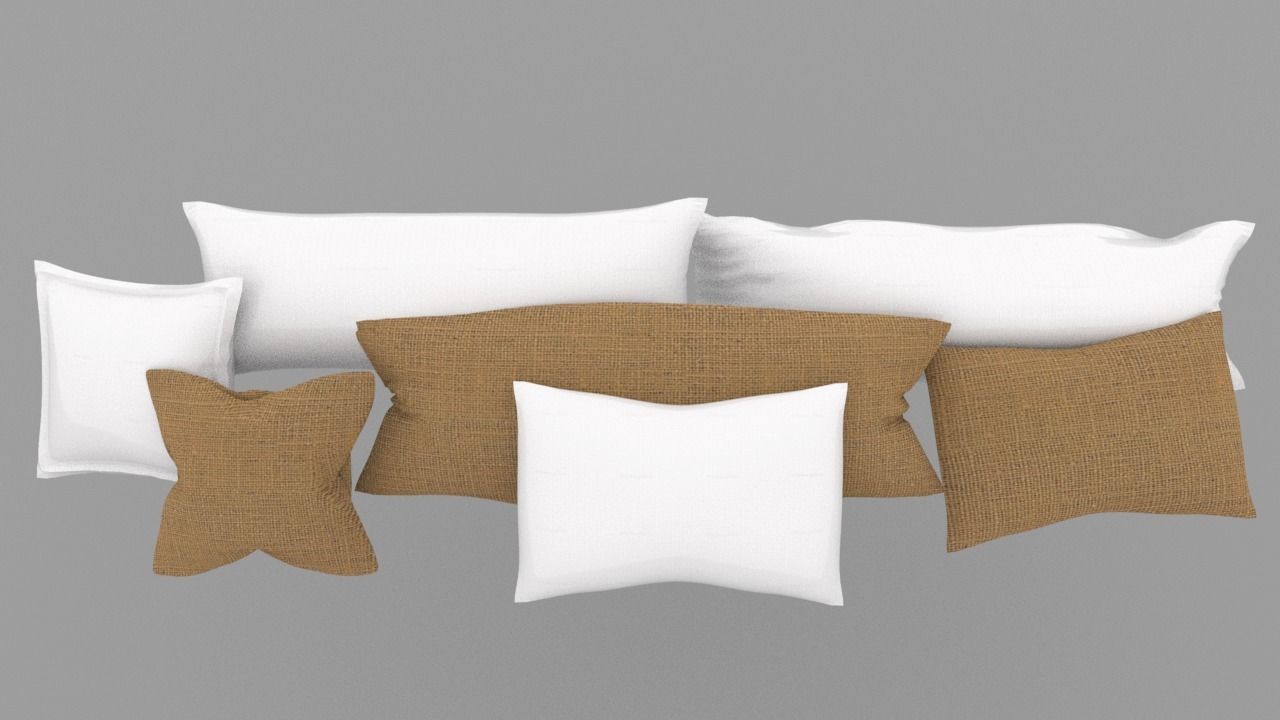 Pillows Set of Low-poly 3D model_3