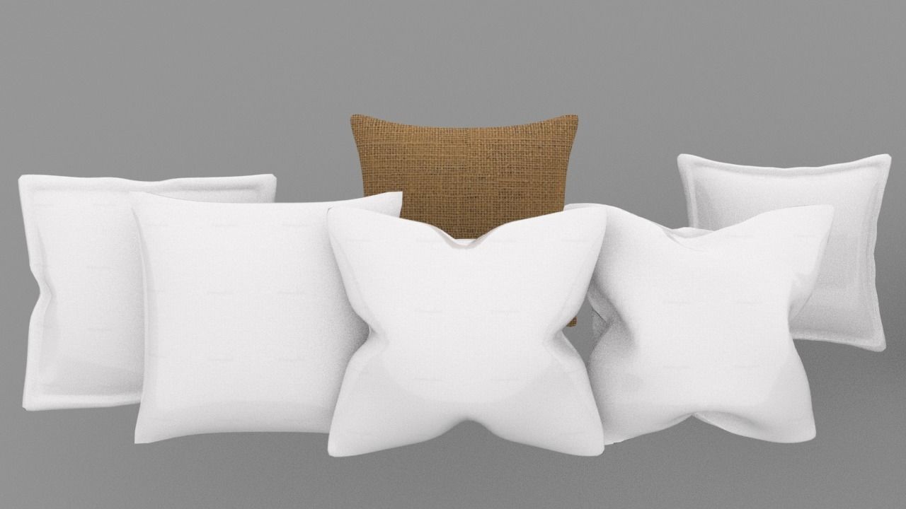 Pillows Set of Low-poly 3D model_4