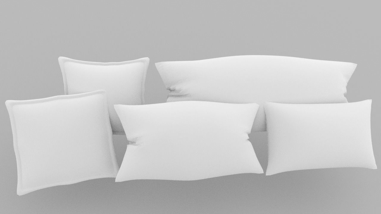 Pillows Set of Low-poly 3D model_13