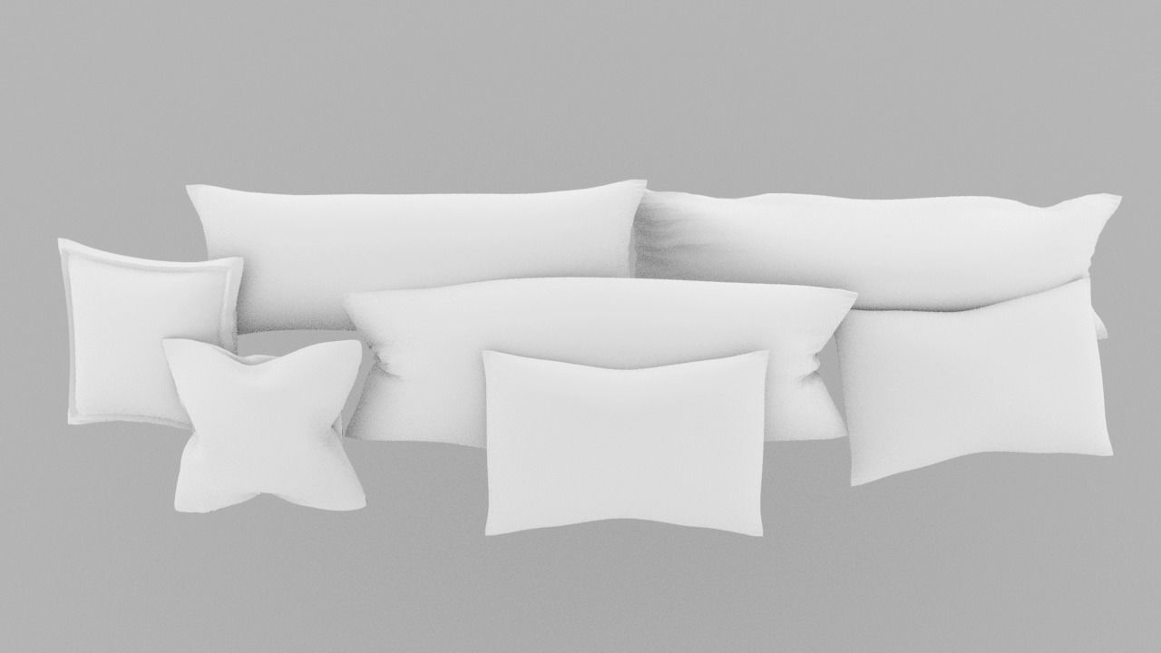 Pillows Set of Low-poly 3D model_18