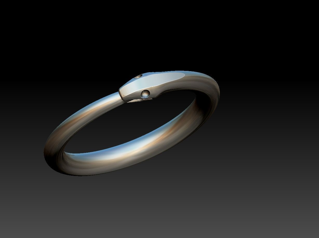 Ouroborus Straight ring 3D print model_17