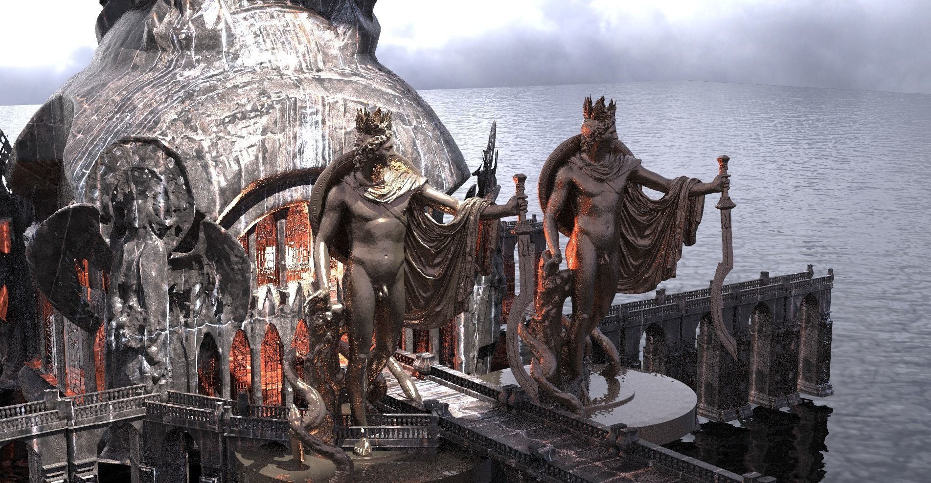 Chosen Gods Halls Kitbash  3D model_1