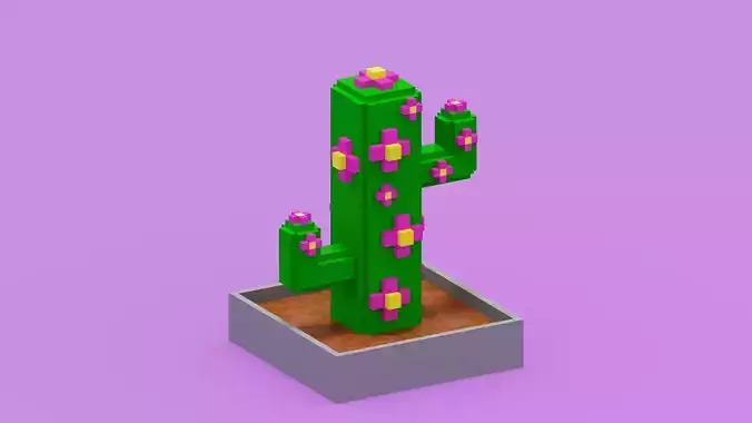 Voxel Cactus Flower