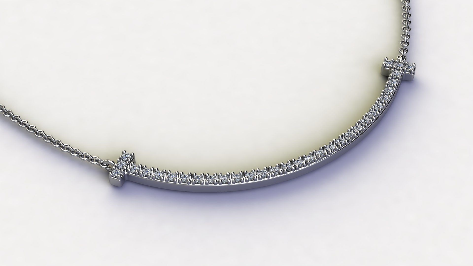 T Smile Pendant with Diamonds 3D print model_6