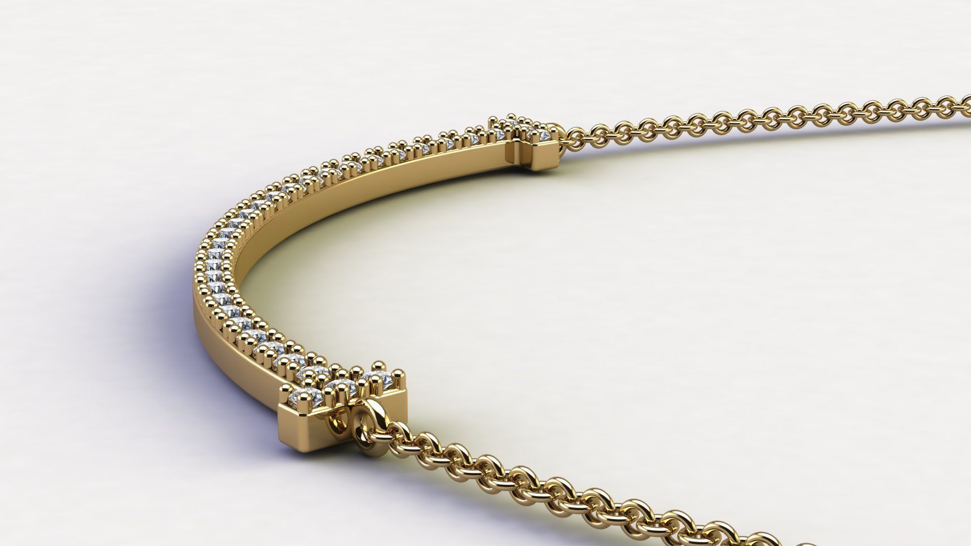 T Smile Pendant with Diamonds 3D print model_3