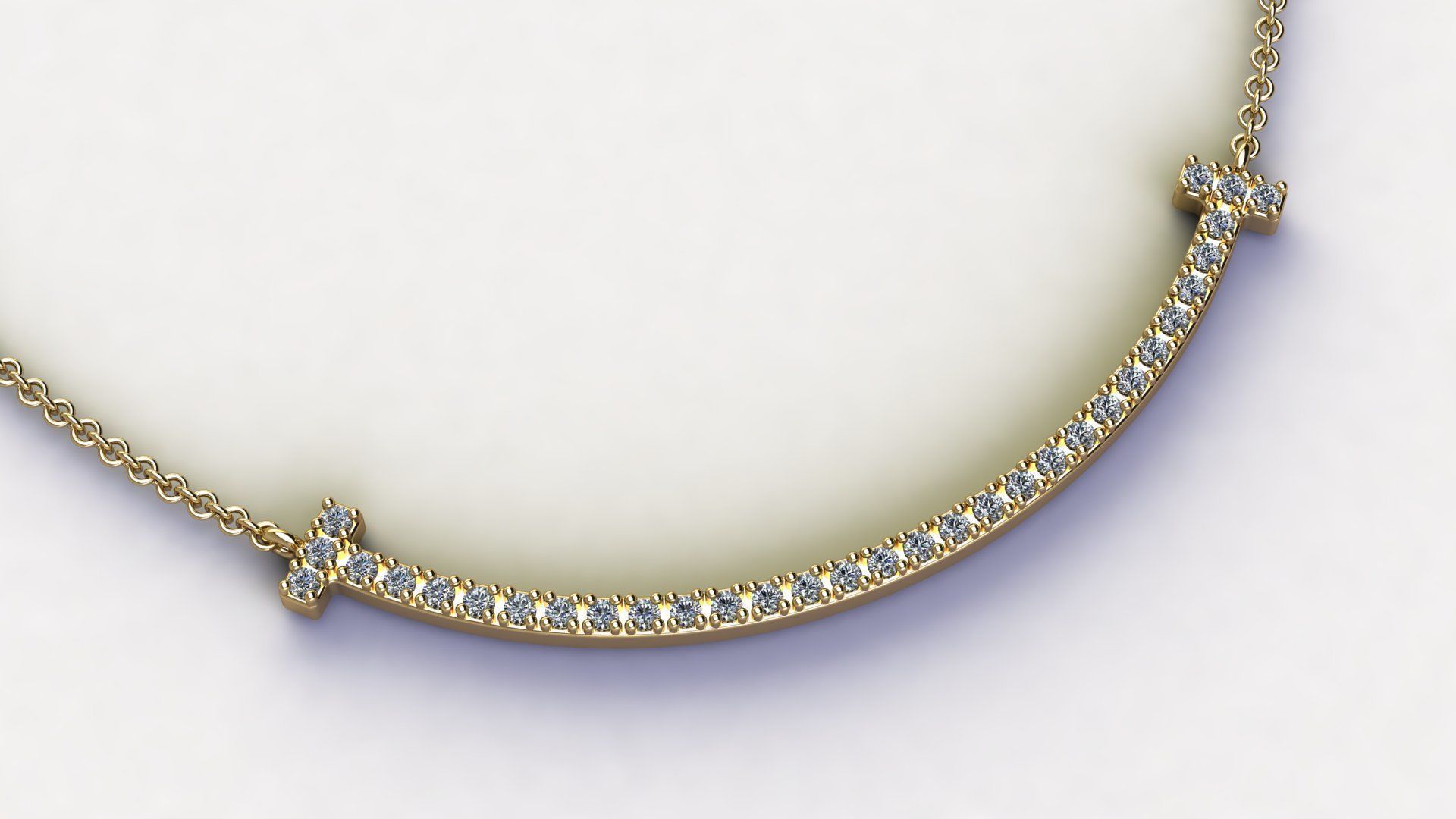 T Smile Pendant with Diamonds 3D print model_1