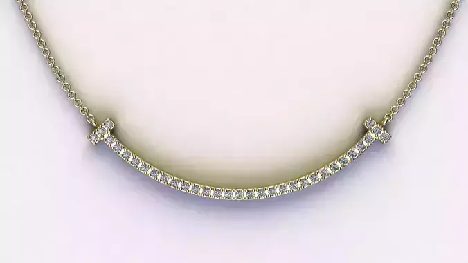 T Smile Pendant with Diamonds