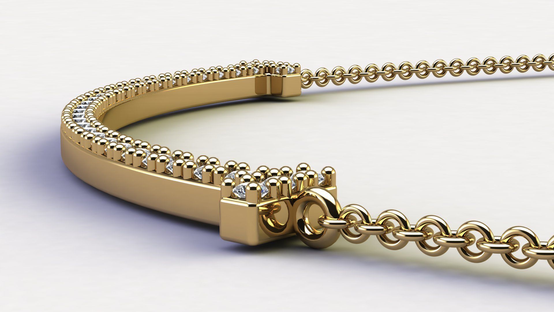 T Smile Pendant with Diamonds 3D print model_4