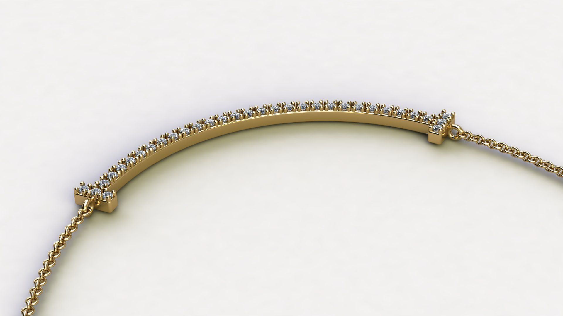 T Smile Pendant with Diamonds 3D print model_2