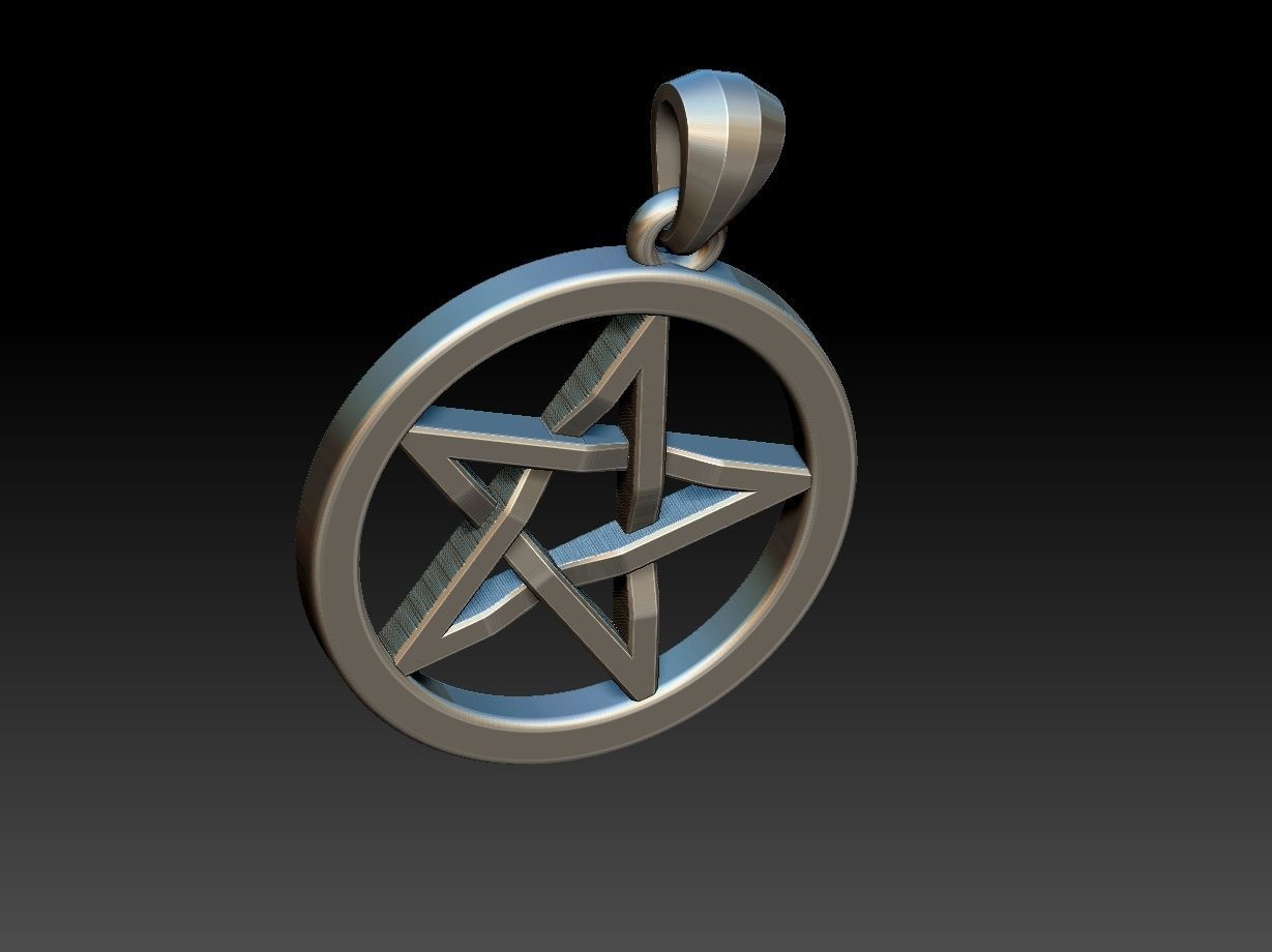 Pentagram pendant 3D print model_19