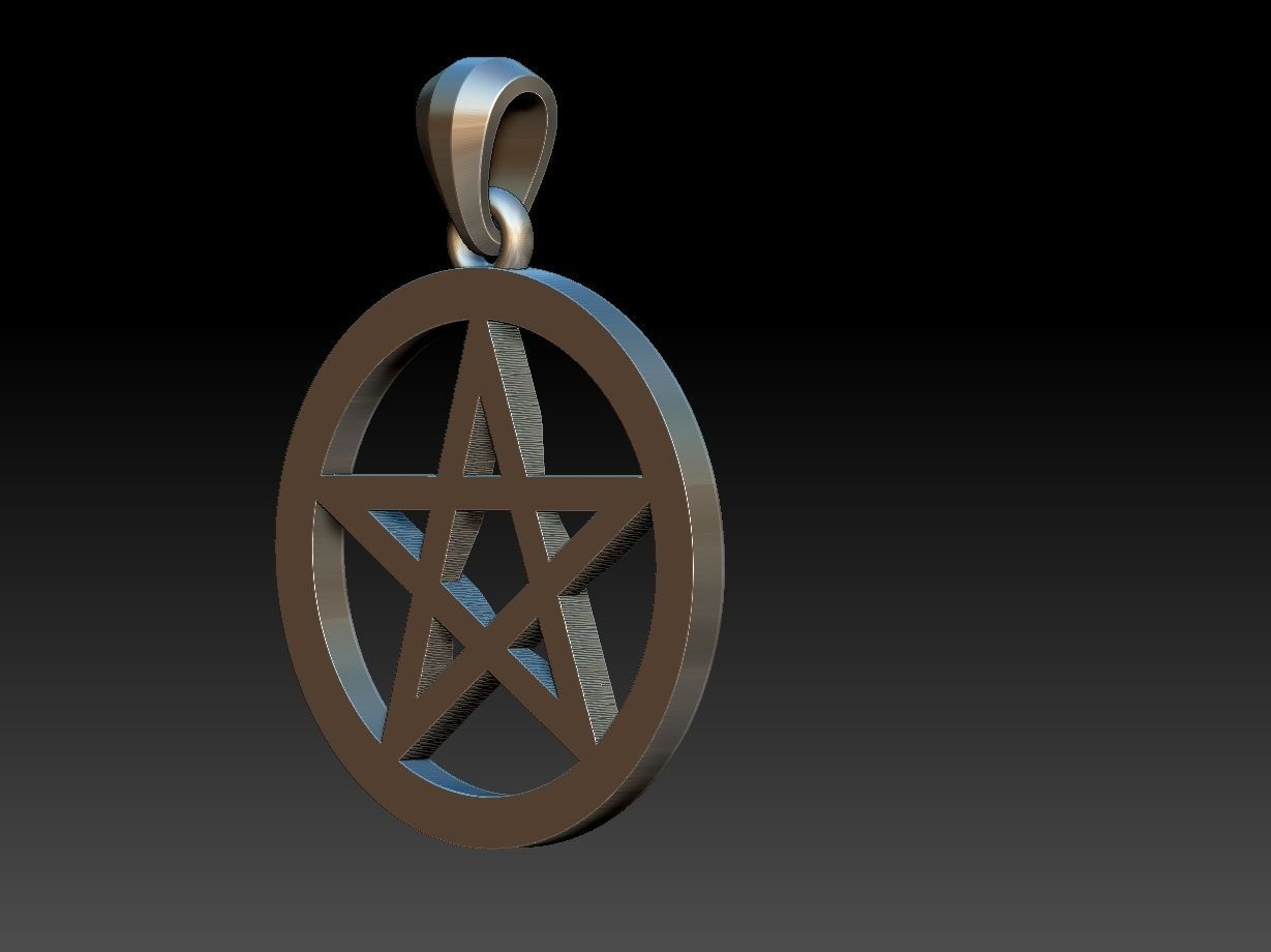 Pentagram pendant 3D print model_8