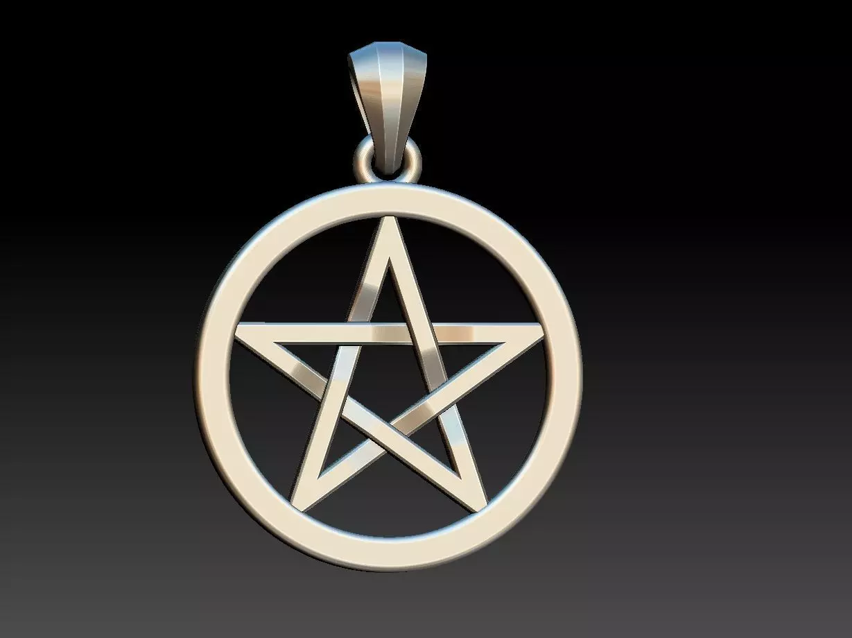 Pentagram pendant 3D print model_0