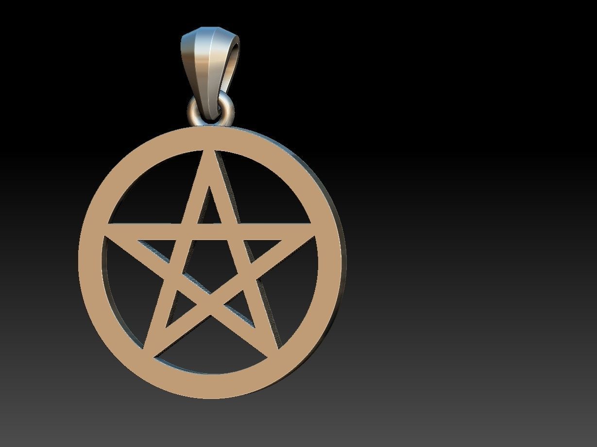 Pentagram pendant 3D print model_9