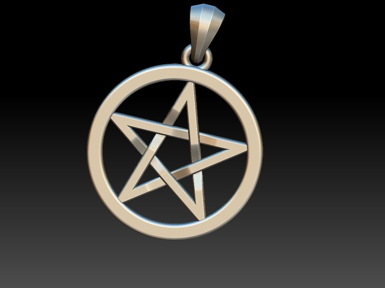 Pentagram pendant 3D print model_17