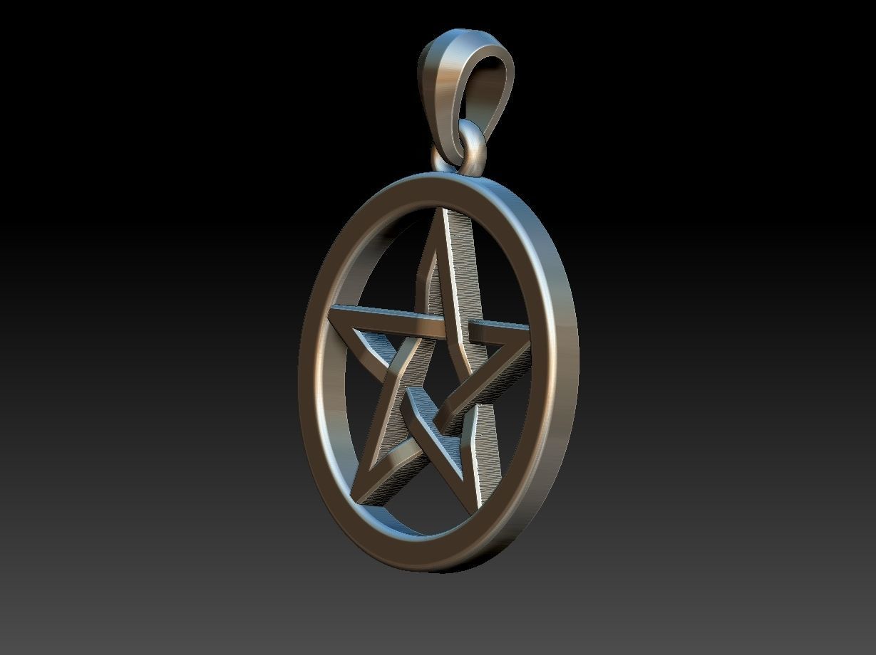 Pentagram pendant 3D print model_13