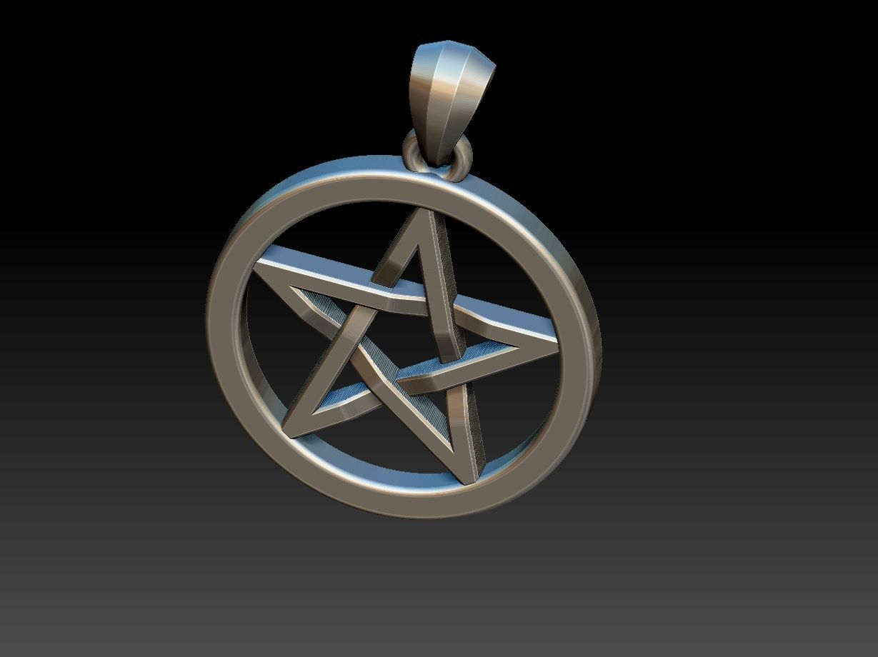Pentagram pendant 3D print model_16
