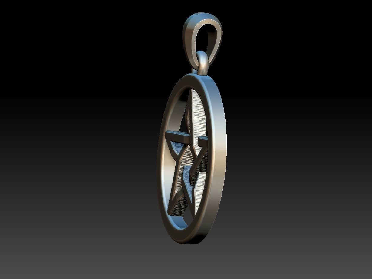 Pentagram pendant 3D print model_12