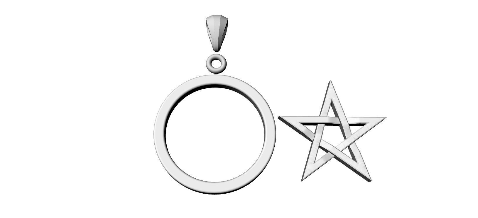 Pentagram pendant 3D print model_6