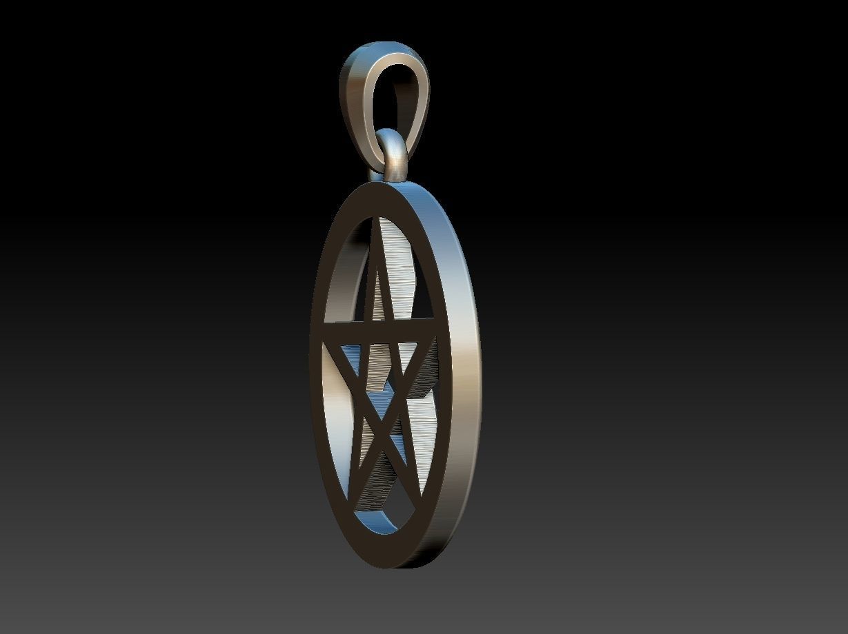 Pentagram pendant 3D print model_7
