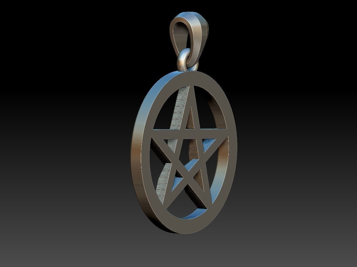 Pentagram pendant 3D print model_10