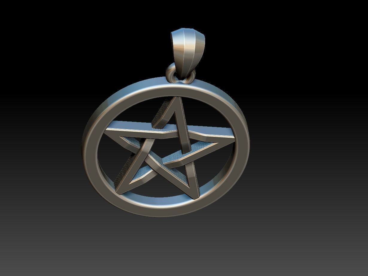 Pentagram pendant 3D print model_20