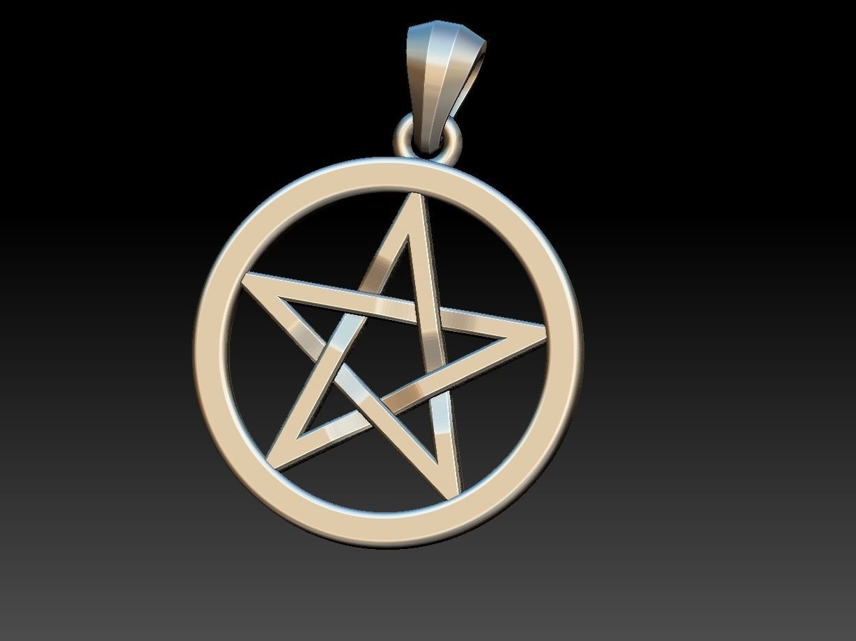 Pentagram pendant 3D print model_15