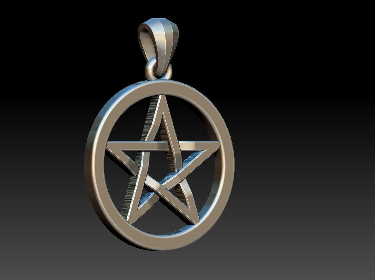 Pentagram pendant 3D print model_1