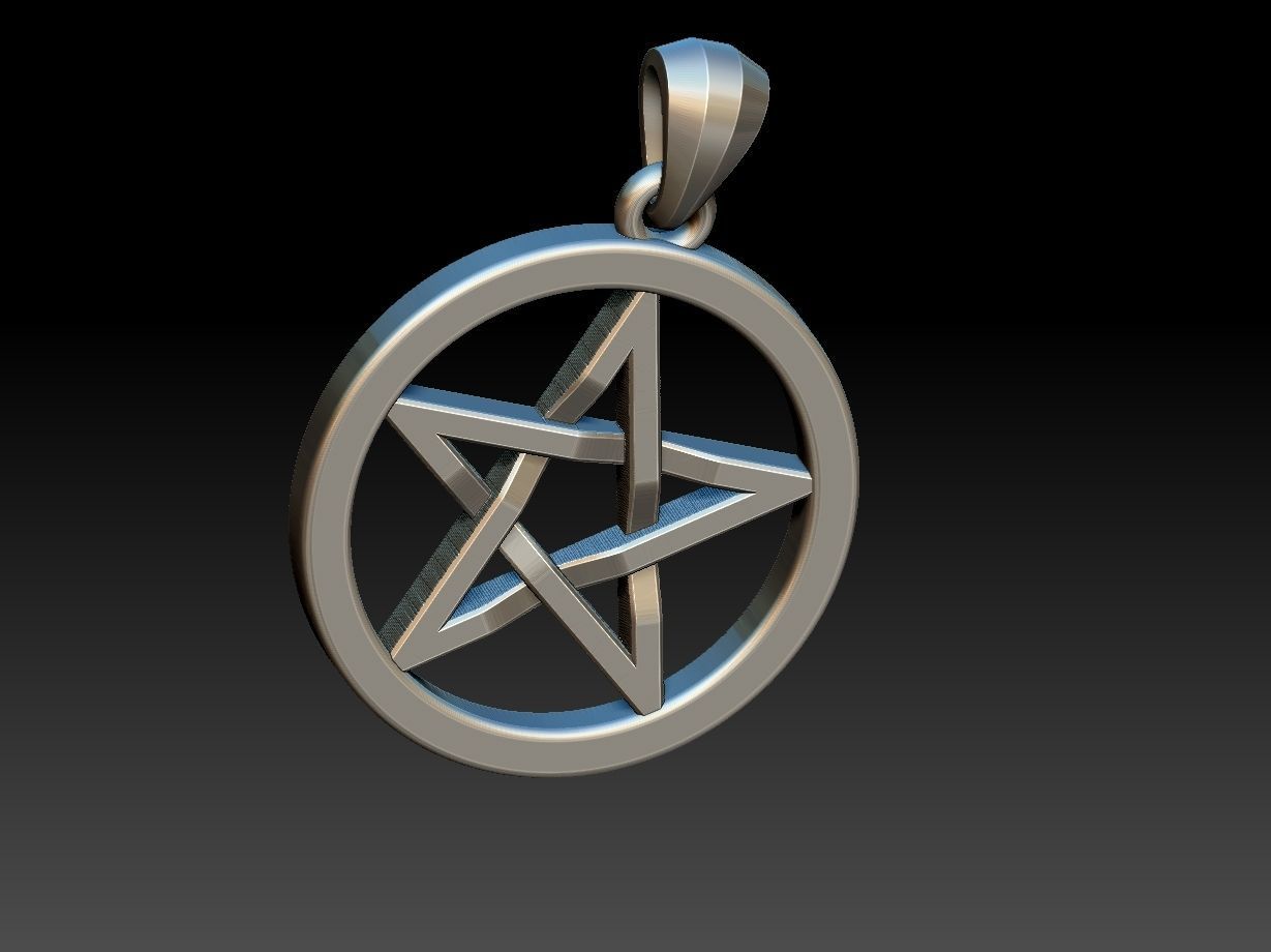 Pentagram pendant 3D print model_18
