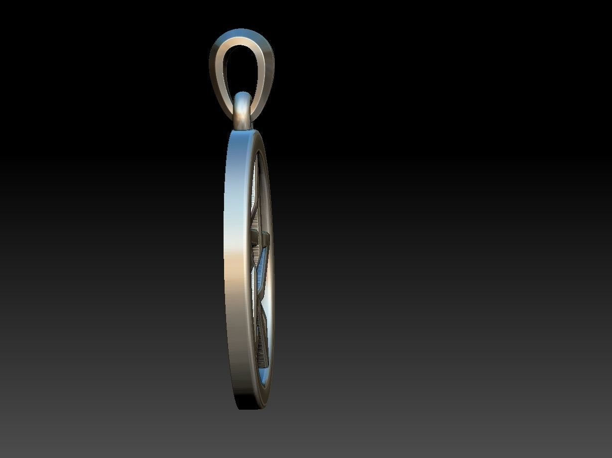 Pentagram pendant 3D print model_4