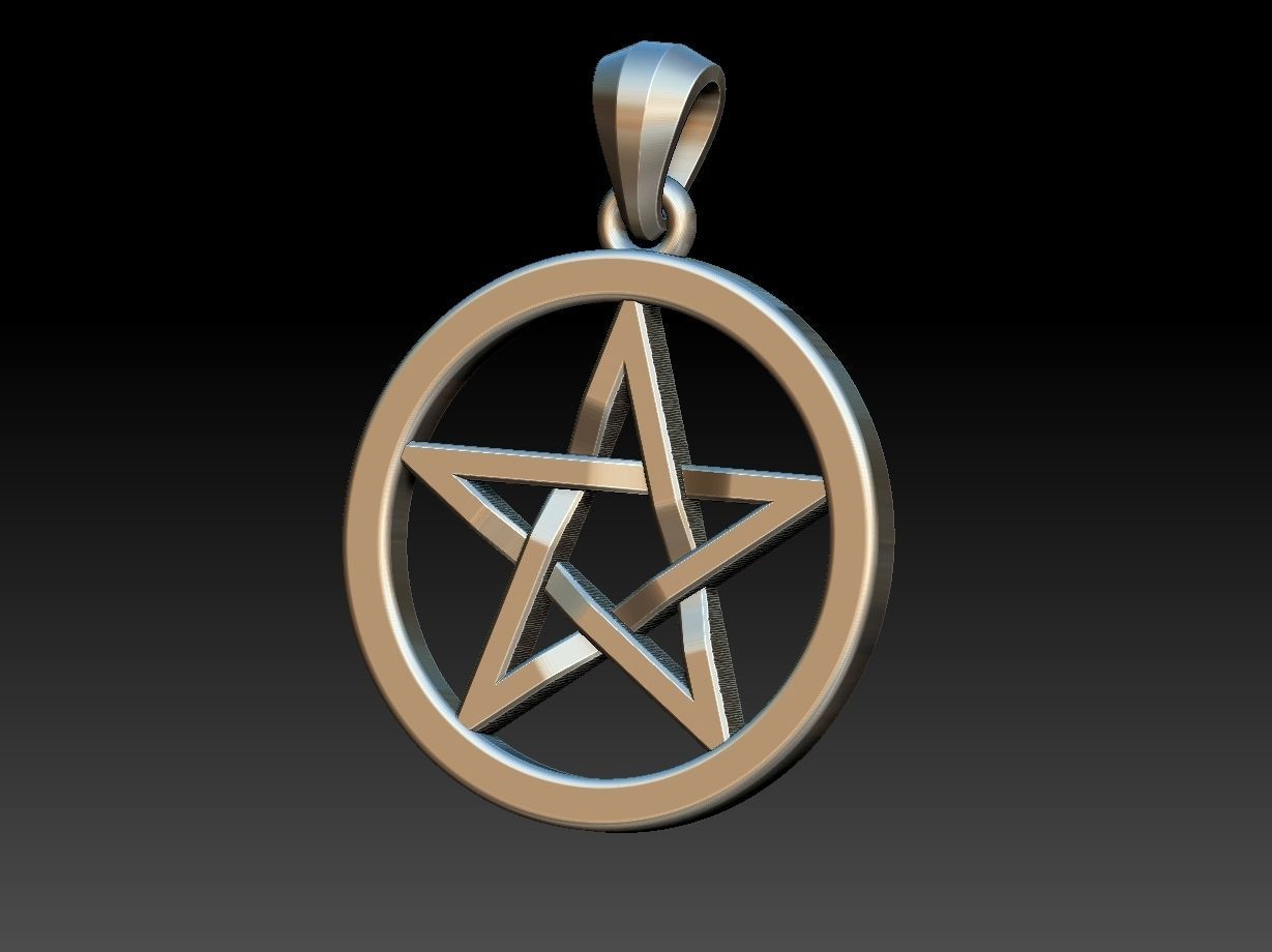 Pentagram pendant 3D print model_14