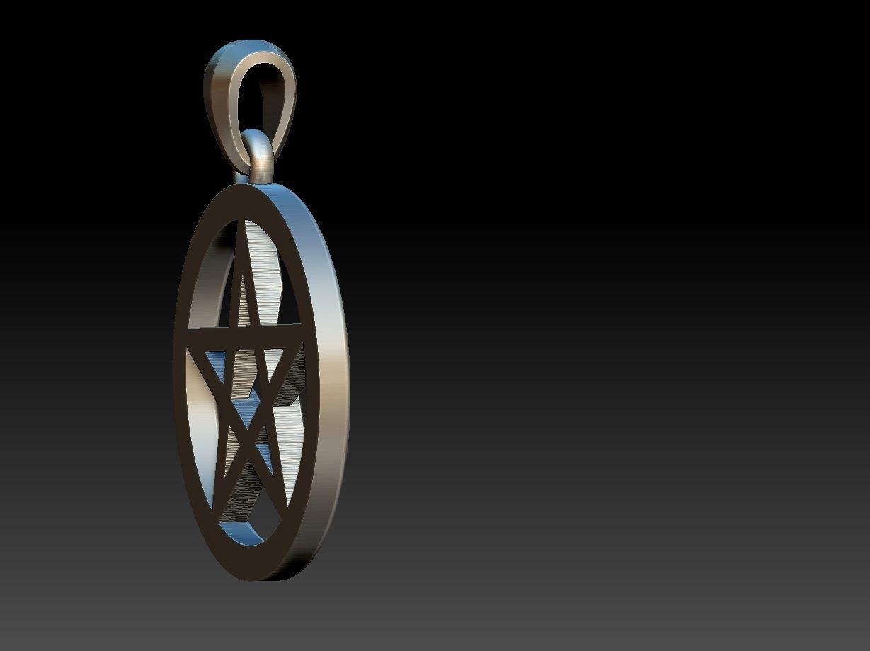 Pentagram pendant 3D print model_5