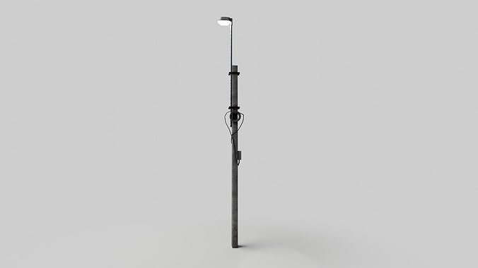 Concrete street lamp Low-poly 3D model
