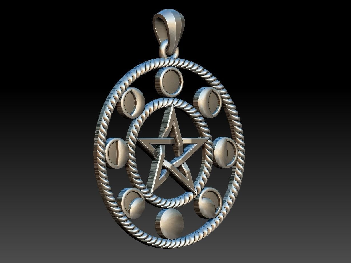 Moon Phases Pendant 3D print model_2