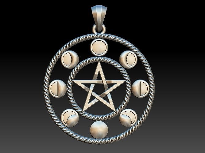 Moon Phases Pendant 3D print model