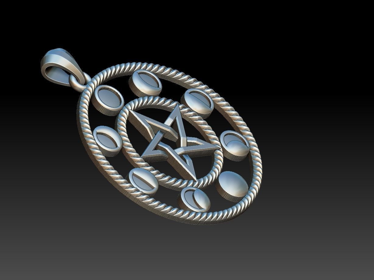 Moon Phases Pendant 3D print model_18