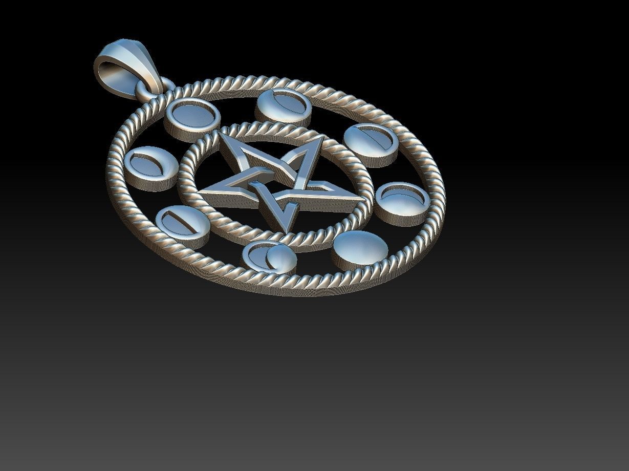 Moon Phases Pendant 3D print model_15