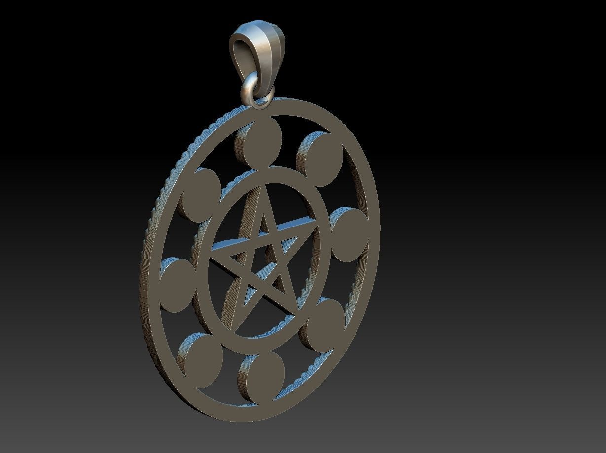 Moon Phases Pendant 3D print model_8