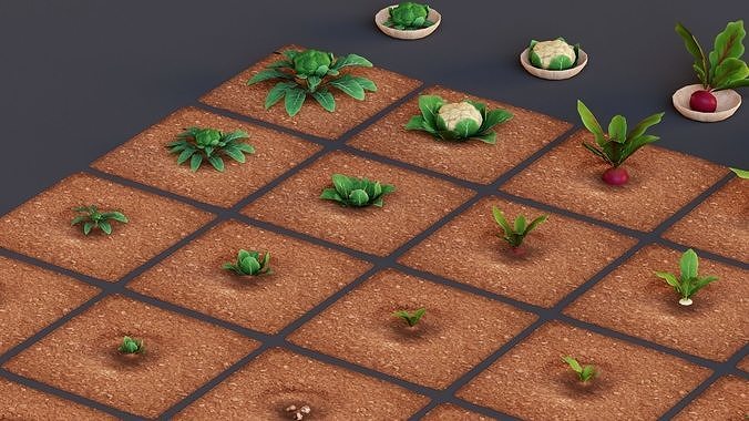 Vegetables Farm G92 Low-poly 3D model 3