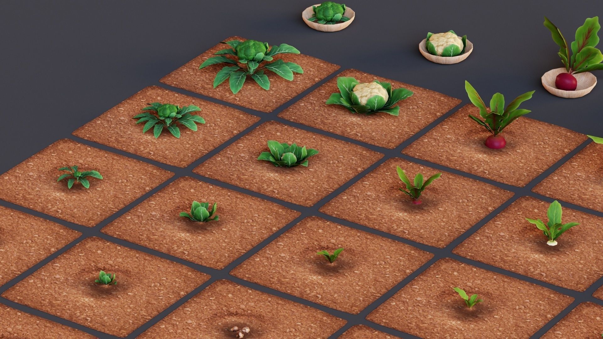 Vegetables Farm G92 Low-poly 3D model_2