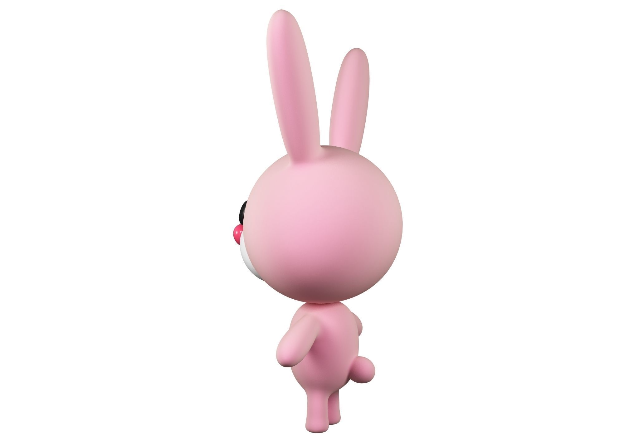 Rabbit cartoon character 01  Low-poly 3D model_8