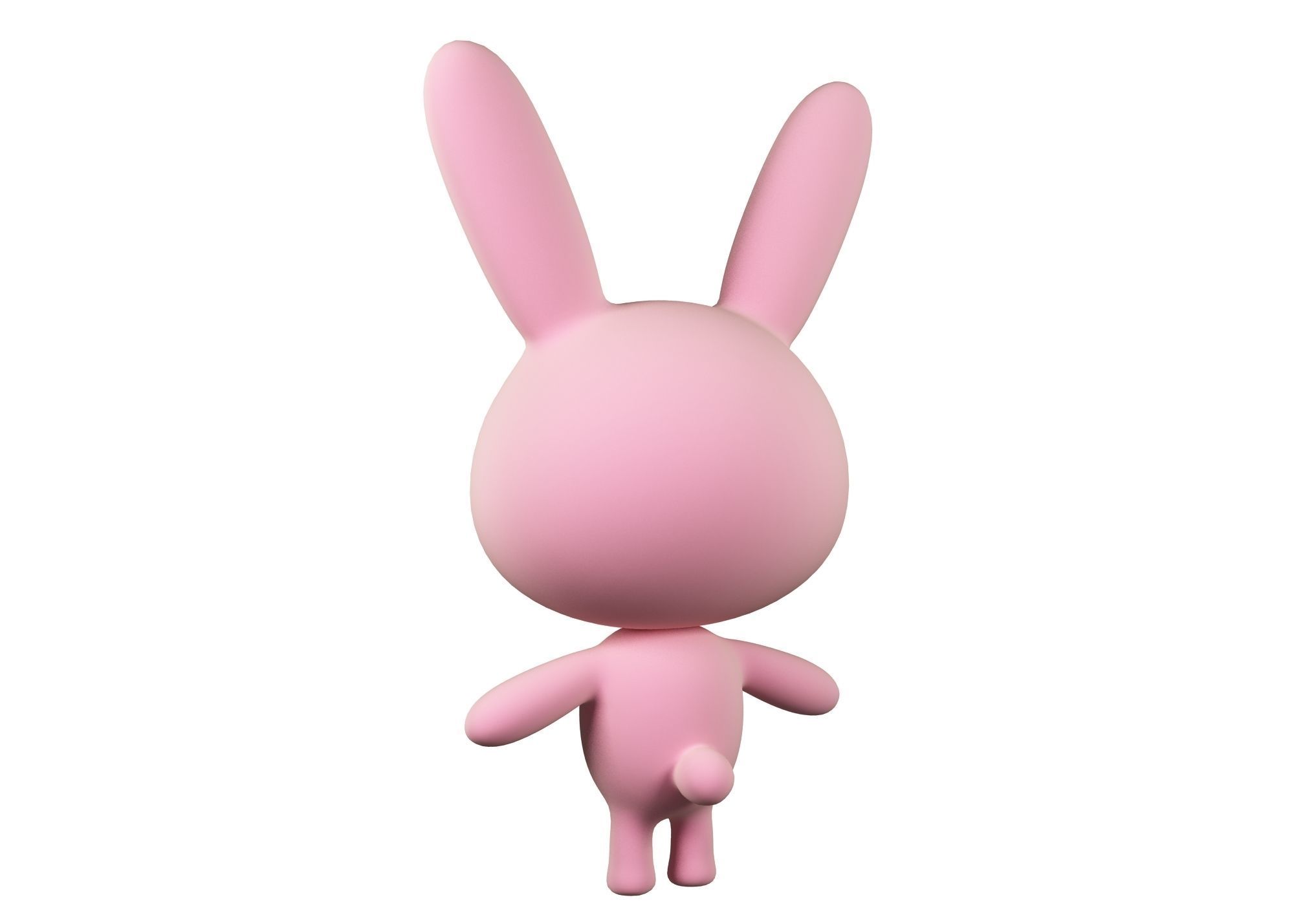 Rabbit cartoon character 01  Low-poly 3D model_7