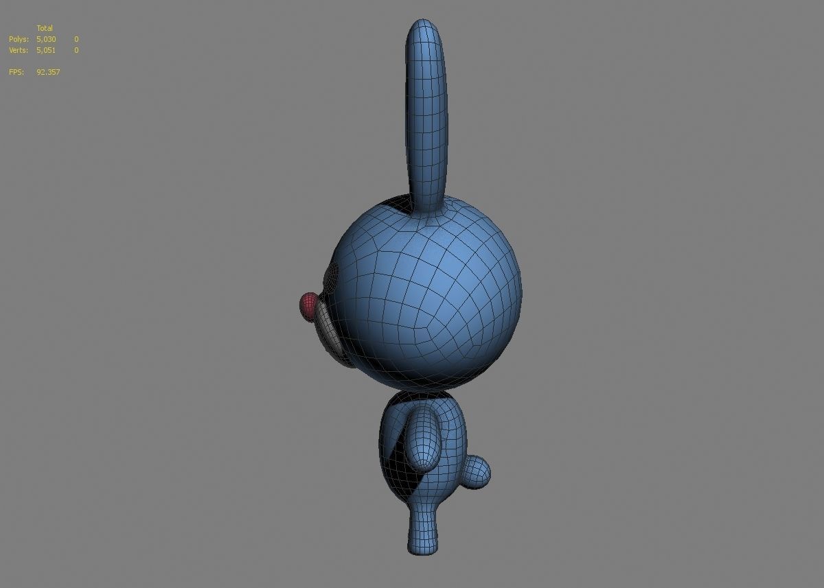 Rabbit cartoon character 01  Low-poly 3D model_24