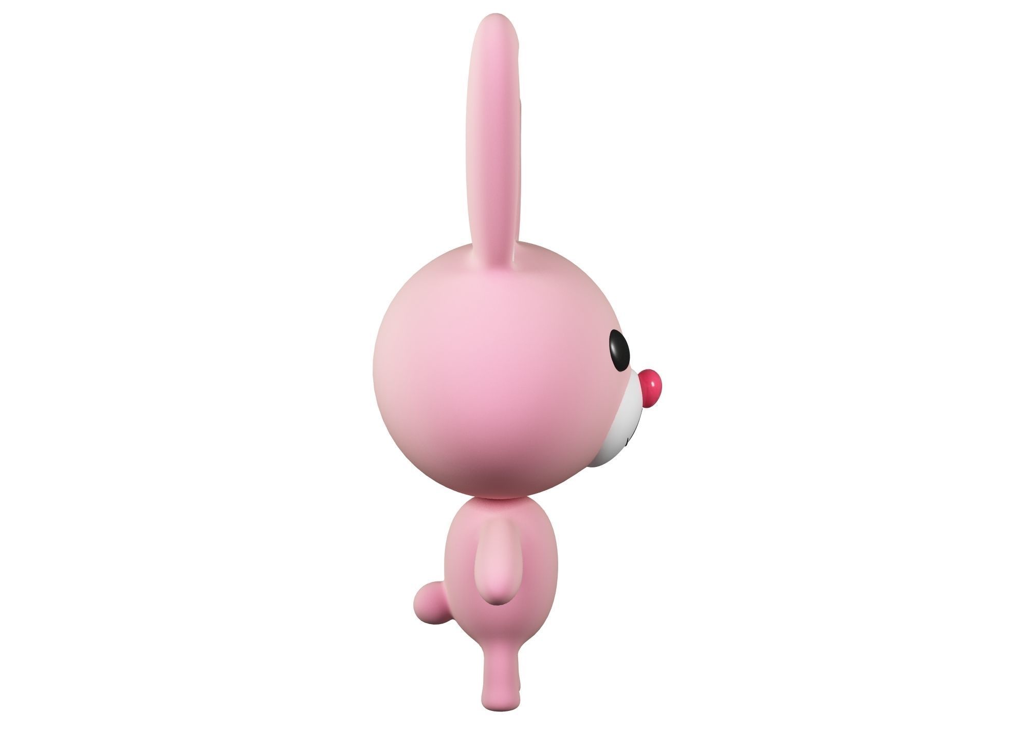 Rabbit cartoon character 01  Low-poly 3D model_4