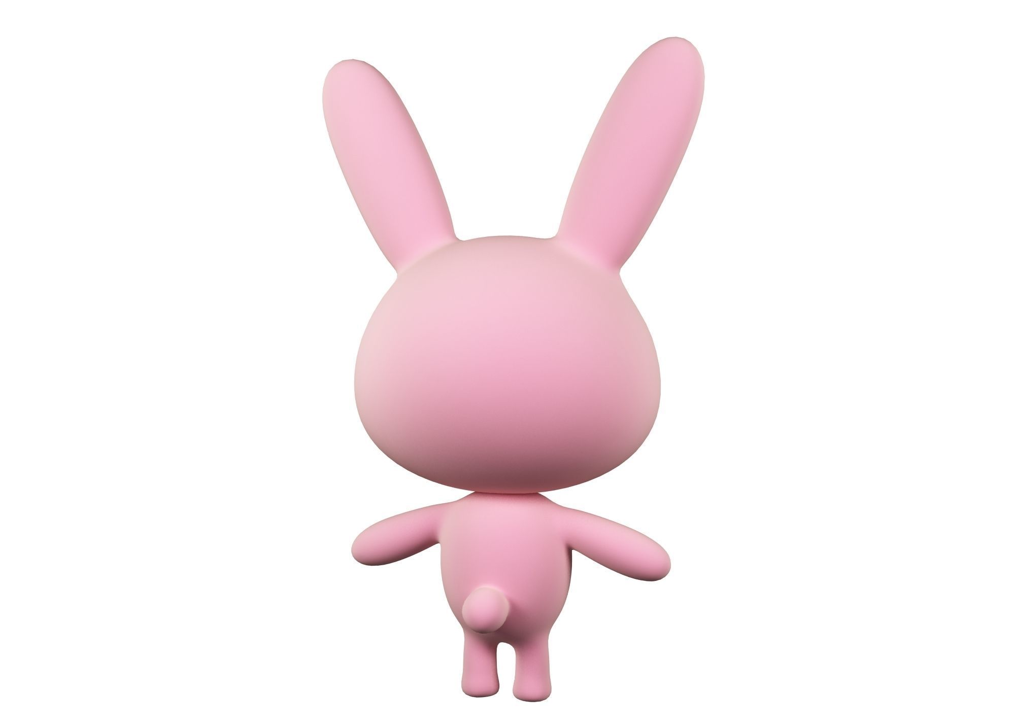 Rabbit cartoon character 01  Low-poly 3D model_6