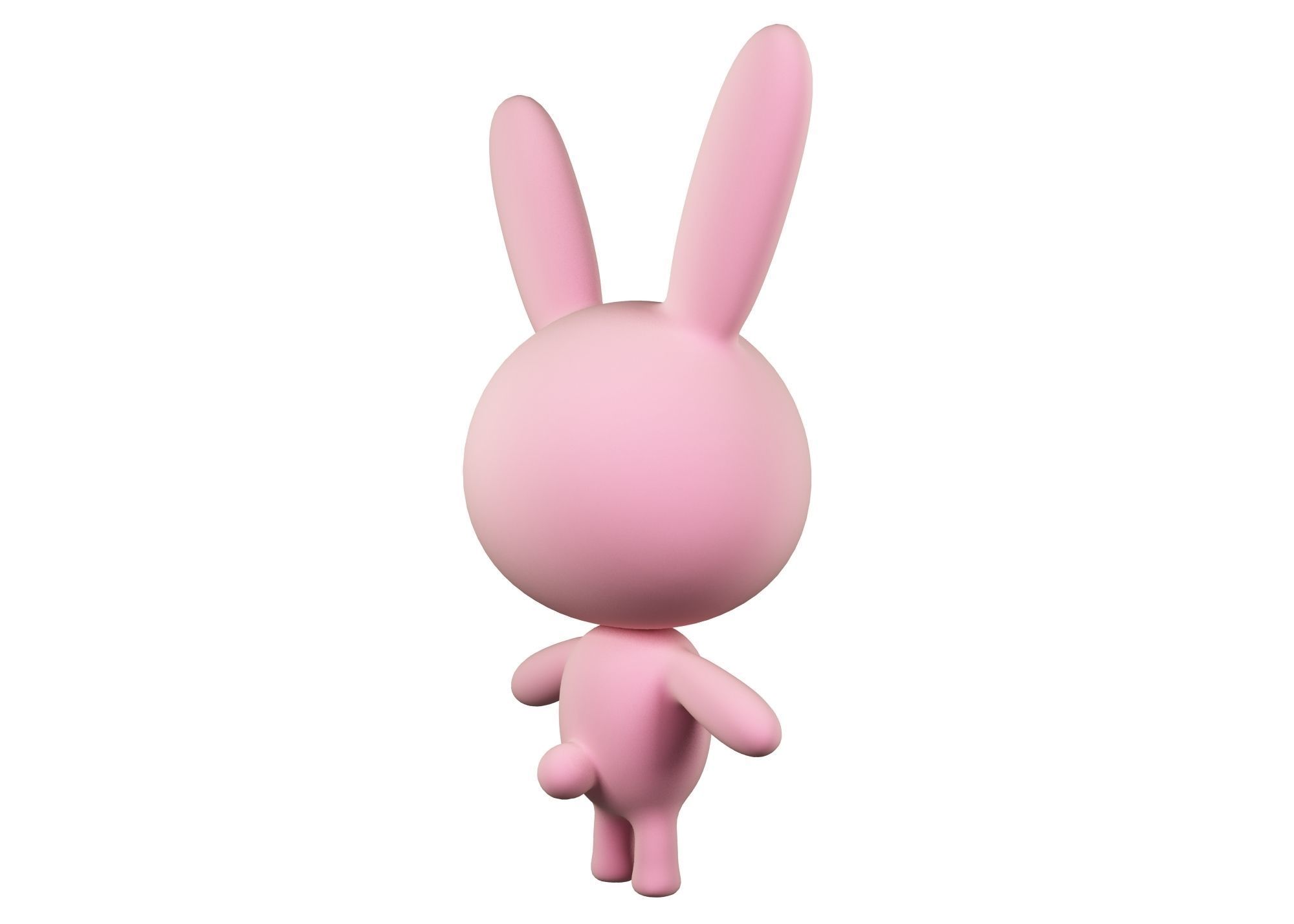 Rabbit cartoon character 01  Low-poly 3D model_5