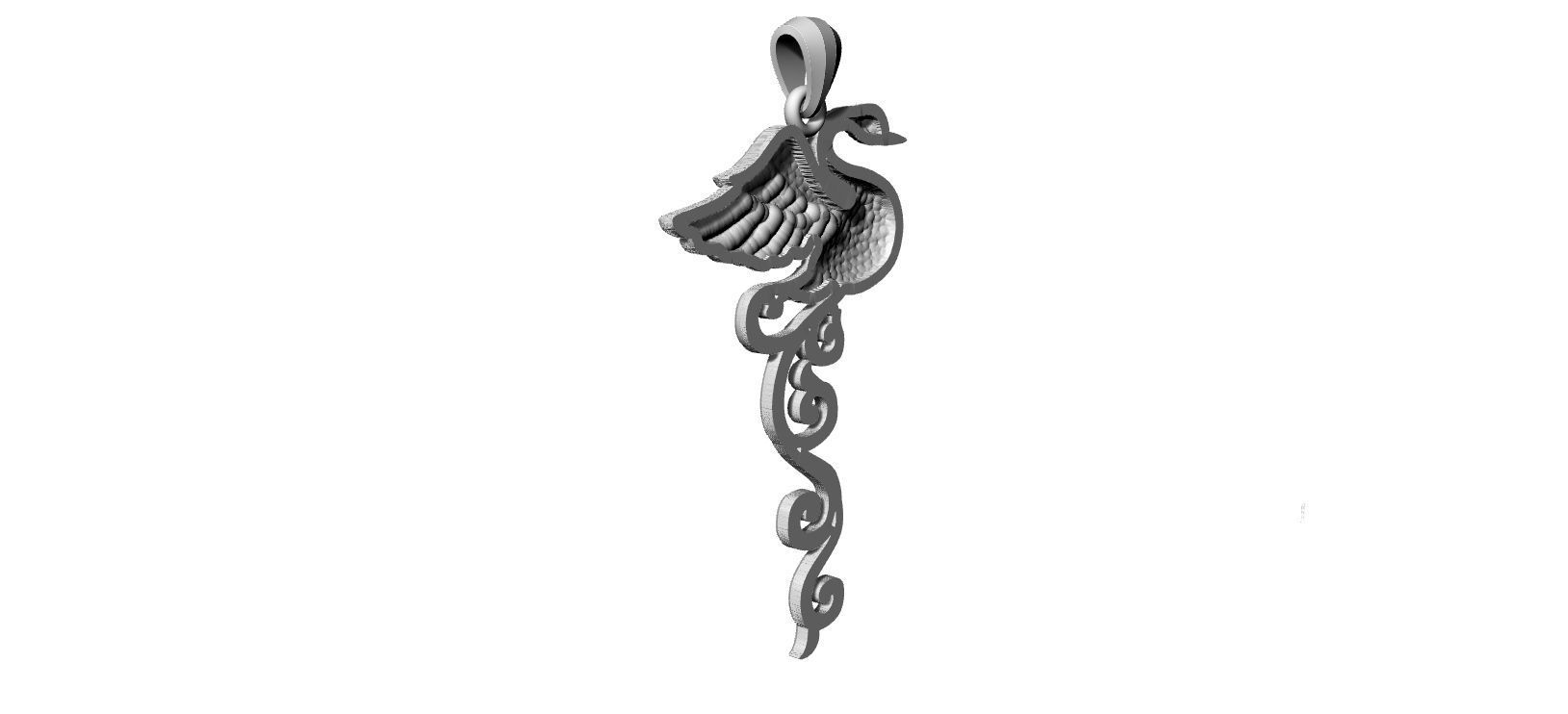 Phoenix Pendant 3D print model_12