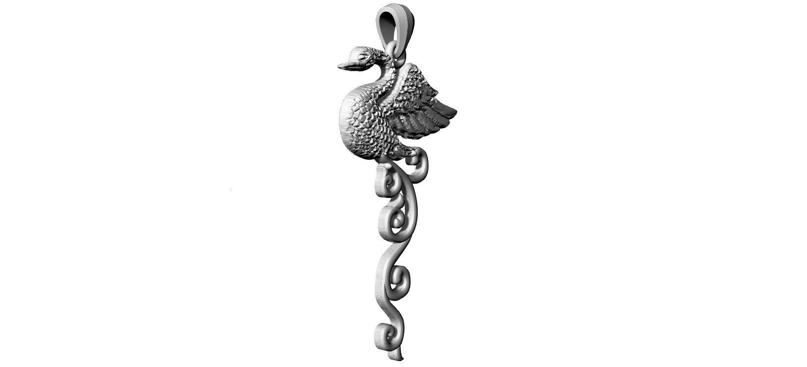 Phoenix Pendant 3D print model_4