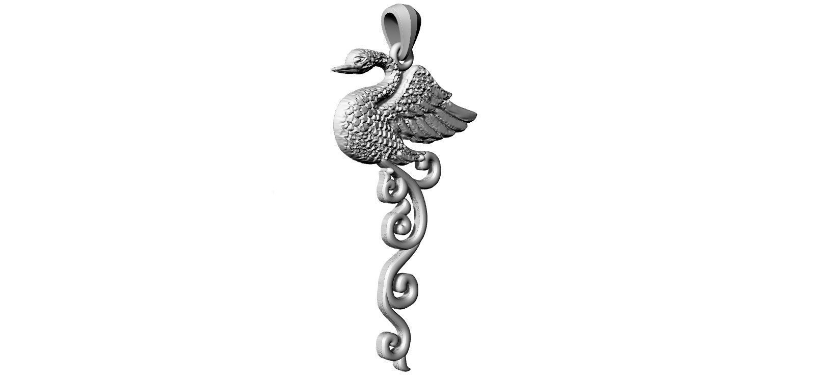 Phoenix Pendant 3D print model_3