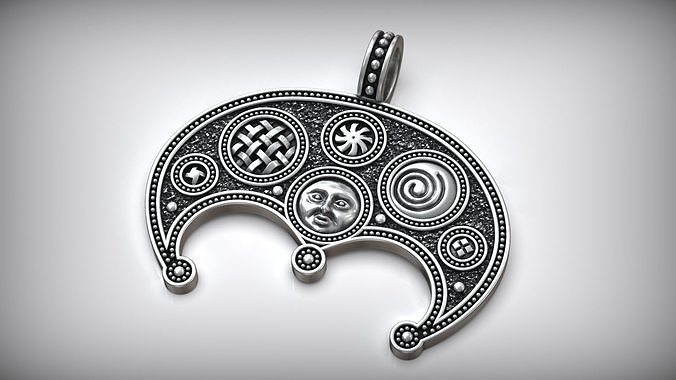 Lunar Slavic Symbol Nordic Amulet Lunniza 3D print model