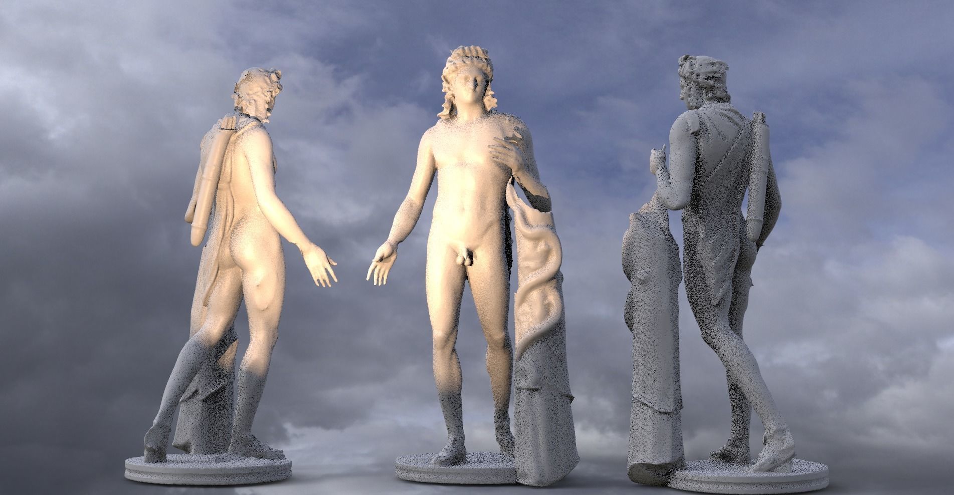 Apollo Greek Sun God sculpture 2  3D model_1
